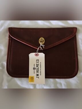 J.W. Hulme Co Brown Leather Pouch Made in USA Organizer Case.Classic J.W. Hulme